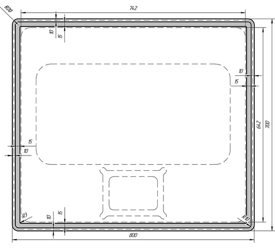 Зеркало Dreja eco Tiny LED 70/80 99.9025