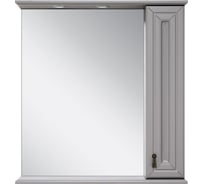 Зеркало-шкаф Misty лувр 75 серый, правый П-Лвр03075-1504П