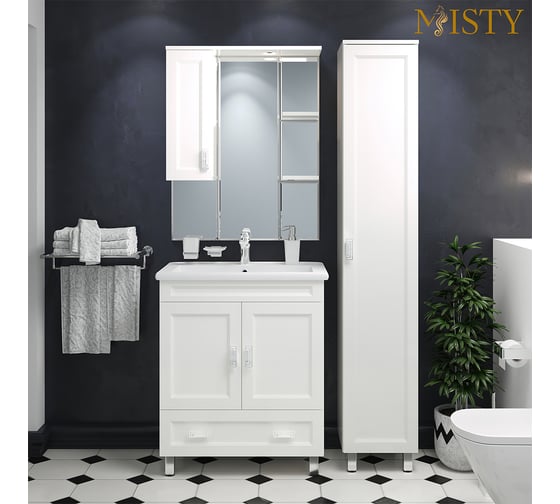 Зеркальный шкаф Misty дива 75 левое П-Див04075-013Л