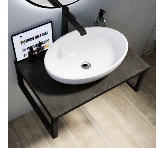 Столешница 1Marka GRUNGE LOFT 80 Бетон темно-серый У85836