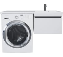 Тумба под стиральную машину Uperwood Magenta 60 см, подвесная, белая/графит, выдвижной ящик 5930205154