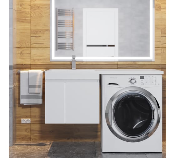 Тумба под стиральную машину Uperwood Magenta 60 см, подвесная, белая, с дверцами 5930205150