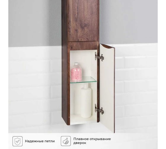 Подвесной пенал ИТАНА Roberto 25 250x200x1200 мм, акация темная 4657792952039