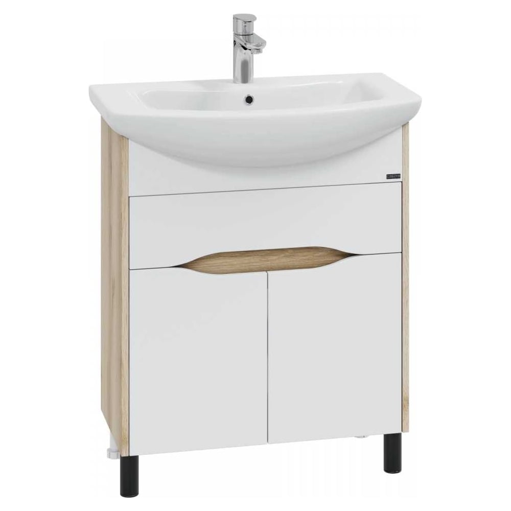 Напольная тумба под раковину СаНта Сатурн 70 1 ящик, дуб австрийский ...