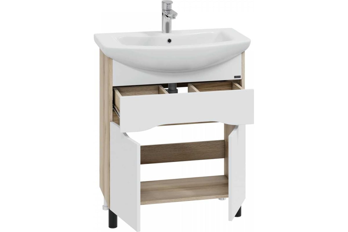 Напольная тумба под раковину СаНта Сатурн 70 1 ящик, дуб австрийский ...