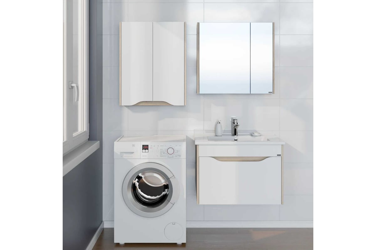 Подвесной шкаф СаНта Сатурн 60х75 над стиральной машиной, дуб ...