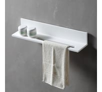 Полочка с полотенцедержателем для ванной комнаты ABBER Stein белая матовая AS1655