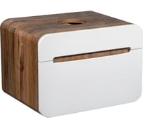 Тумба Runo Ницца 60 темное дерево белая подвесная под накладной умывальник 00-00002124