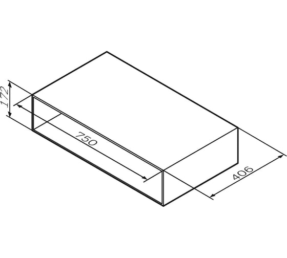 Подвесной Open-space для базы AM.PM Gem орех текстурированный 75 см M90OHX0750NF