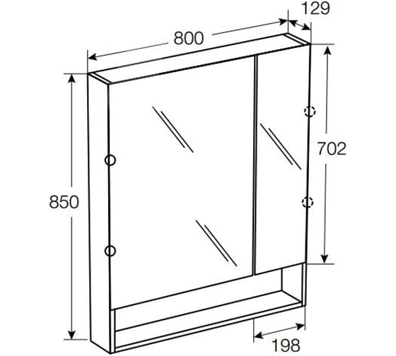 Зеркальный шкаф Roca Gap ZRU9302750/ZRU9000086 00000037838