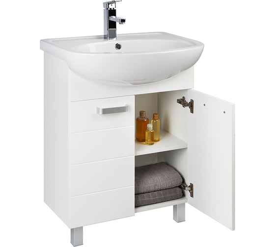 Тумба для ванной комнаты IDDIS Harizma напольная, белая, 60 см HAR60W2i95