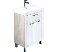 Тумба для ванной комнаты IDDIS Sena напольная, белая/под дерево, 60 см SEN60W2i95