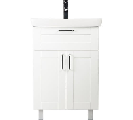 Тумба для ванной комнаты IDDIS Sena напольная, белая/под дерево, 60 см SEN60W2i95