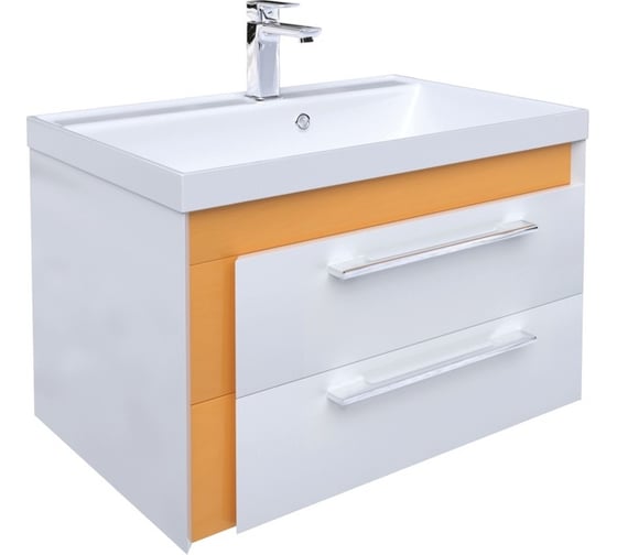 Тумба для ванной комнаты IDDIS Color Plus подвесная, белая/горчичная, 70 см COL70Y0i95 1