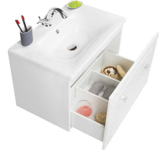 Тумба для ванной комнаты IDDIS Rise подвесная, белая, 70 см RIS70W0i95