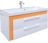 Тумба для ванной комнаты IDDIS Color Plus подвесная, белая/горчичная, 90 см COL90Y0i95