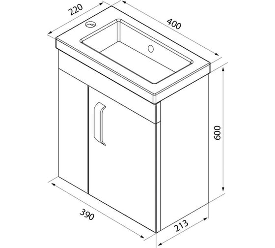 Тумба для ванной комнаты IDDIS Torr подвесная, белая, 40 см TOR40W1i95