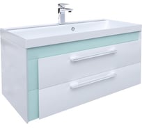 Тумба для ванной комнаты IDDIS Color Plus подвесная, белая/мятная, 90 см COL90M0i95