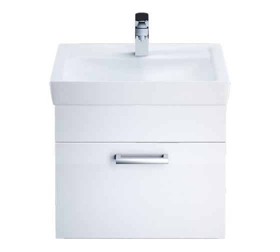 Тумба для ванной комнаты IDDIS Mirro подвесная, белая/под дерево, 60 см MIR60W0i95