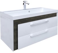 Тумба для ванной комнаты IDDIS Color Plus подвесная, белая/под дерево, 90 см COL90W0i95