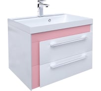 Тумба для ванной комнаты IDDIS Color Plus подвесная, белая/розовая, 60 см COL60P0i95