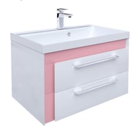 Тумба для ванной комнаты IDDIS Color Plus подвесная, белая/розовая, 70 см COL70P0i95