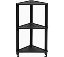 Полка Violet VIKEA угловая, подвесная 3-х ярусная, черная 787307