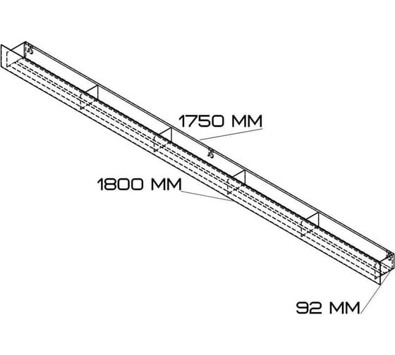Полка Граф Держалкин Skyline mono 180x9.2x9 черная Fl-sky-m180-ч