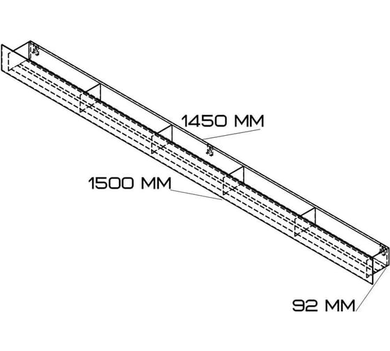 Полка Граф Держалкин Skyline mono 150x9.2x9 белая Fl-sky-m150-б