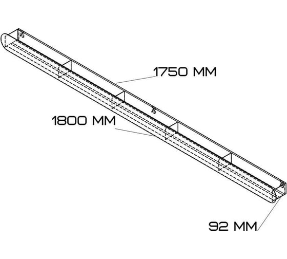 Полка Граф Держалкин Round mono 180x9.2x9 черная Fl-ro-m180-ч