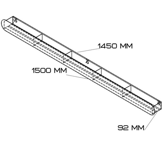 Полка Граф Держалкин Round mono 150x9.2x9 черная Fl-ro-m150-ч