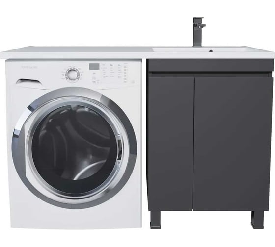 Тумба под стиральную машину Uperwood Magenta 50 см, напольная, черная, с дверцами 5930205167