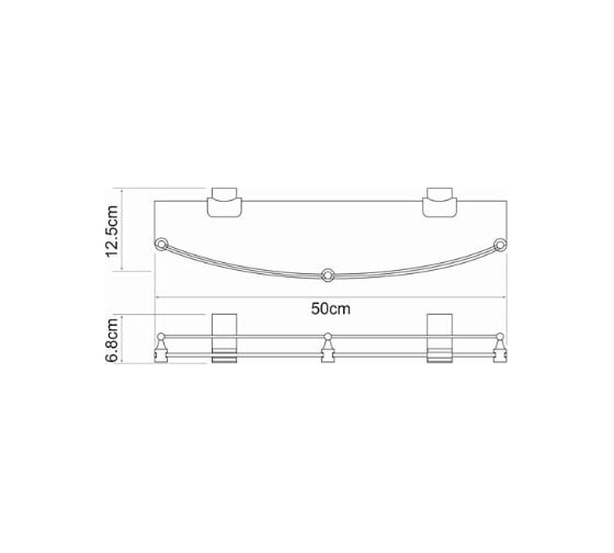 Стеклянная полка WasserKraft Leine K-5024 WHITE