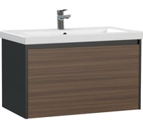Тумба под раковину подвесная Cersanit Grande 80 для умывальника Como 80, черный орех 64760