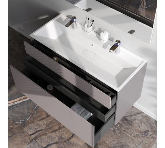 Подвесная база под раковину AM.PM Inspire V2.0 120 см, 3 ящика, push-to-open M50AFHX1203EGM