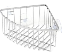 Настенная угловая полка VERRAN на присосках, 18.5х9.5х18.5 см 211-03