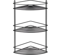 Настенная угловая полка VERRAN 3 яруса, 47х22х22 см, черная 213-87