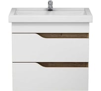 Тумба Melodia della vita Лотос 60 (Фостер 60) DB2 подвесная, дуб светлый/белая, без умывальника 19688