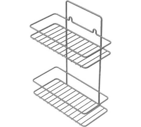 Полка для ванной РемоКолор прямая 2 яруса гальваника цинк,цвет хром 67-0-657