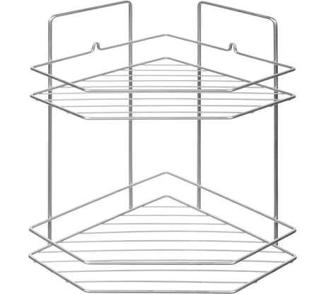 Полка для ванной РемоКолор угловая трапеция 2 яруса гальваника цинк,цвет хром 67-0-654