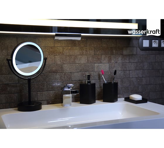 Зеркало WasserKraft с LED-подсветкой двухстороннее K-1005BLACK