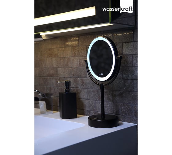 Зеркало WasserKraft с LED-подсветкой двухстороннее K-1005BLACK