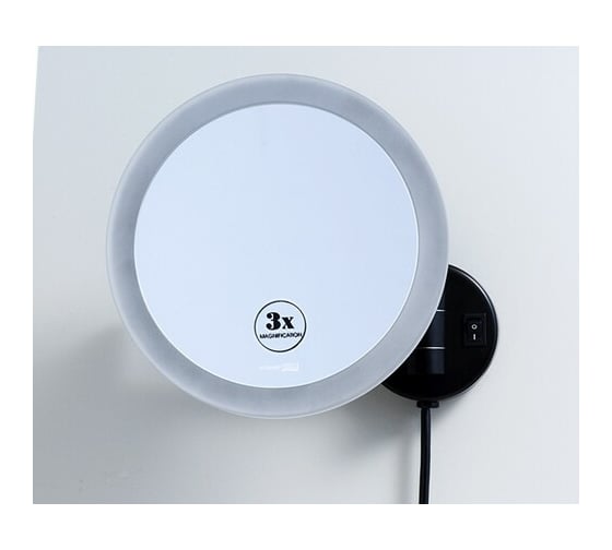 Зеркало WasserKRAFT с LED-подсветкой, 3-х кратным увеличением K-1004BLACK