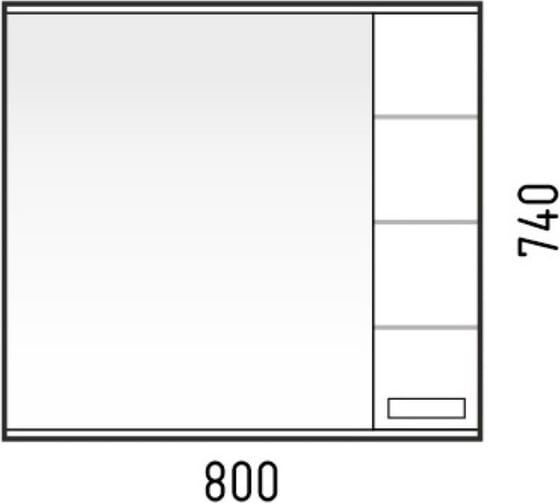 Зеркало-шкаф "Денвер 80 С" Corozo SD-00000532