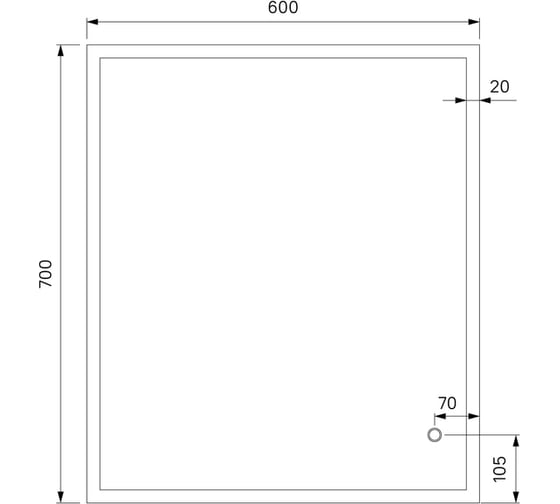 Зеркало IDDIS Brick 60 см BRI6000i98