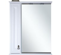 Зеркальный шкаф Misty Лувр-75 левый, белый П-Лвр03075-012Л