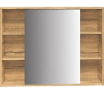 Зеркальный шкаф подвесной Sanstar Graffa 100 для ванной комнаты Дуб вотан, графит софт 447.1-2.4.1.ЛАВ