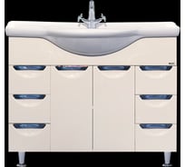 Тумба Misty Жасмин -105 шесть ящиков бежевая эмаль П-Жас01105-0316Я