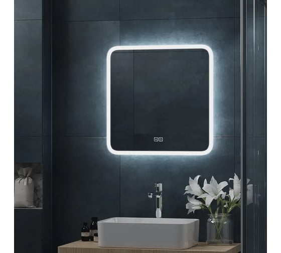 Зеркало Cerutti SPA Мадера сенсорное, с диммером, со встроенной LED-подсветкой, квадратное, 600x600мм 9731