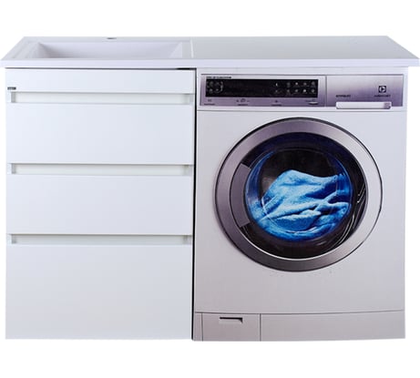 Тумба напольная под стиральную машину Misty Фостер - 55 три ящика белая Э-Фос01055-01Н3Я